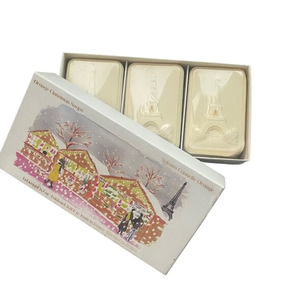 Eiffel Tower Orange Cinnamon Soap Set 3 Bars Made in France Savons Cannelle - Picture 16 of 16